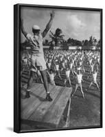 Army Recruits Doing Calisthenics-Myron Davis-Framed Photographic Print