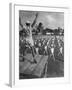 Army Recruits Doing Calisthenics-Myron Davis-Framed Photographic Print