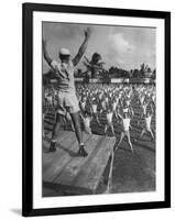 Army Recruits Doing Calisthenics-Myron Davis-Framed Photographic Print