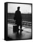 Army Sergeant Visiting Home on Leave Waiting at the Railway Station-Bob Landry-Framed Stretched Canvas