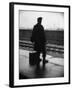 Army Sergeant Visiting Home on Leave Waiting at the Railway Station-Bob Landry-Framed Photographic Print