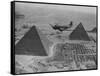 Army Supply Plane over the Pyramids-null-Framed Stretched Canvas