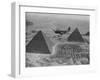 Army Supply Plane over the Pyramids-null-Framed Premium Photographic Print