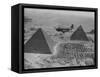 Army Supply Plane over the Pyramids-null-Framed Stretched Canvas