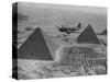 Army Supply Plane over the Pyramids-null-Stretched Canvas