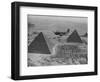 Army Supply Plane over the Pyramids-null-Framed Photographic Print