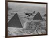 Army Supply Plane over the Pyramids-null-Framed Photographic Print