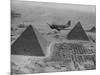 Army Supply Plane over the Pyramids-null-Mounted Photographic Print