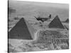 Army Supply Plane over the Pyramids-null-Stretched Canvas