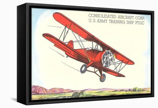 Army Training Biplane PT11C-null-Framed Stretched Canvas