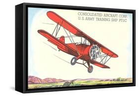 Army Training Biplane PT11C-null-Framed Stretched Canvas