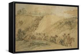 Army Waggons in a Ravine, C1837-1897-John Gilbert-Framed Stretched Canvas