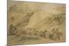 Army Waggons in a Ravine, C1837-1897-John Gilbert-Mounted Giclee Print