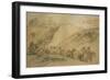 Army Waggons in a Ravine, C1837-1897-John Gilbert-Framed Giclee Print