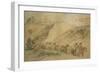 Army Waggons in a Ravine, C1837-1897-John Gilbert-Framed Giclee Print