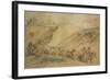 Army Waggons in a Ravine, C1837-1897-John Gilbert-Framed Giclee Print