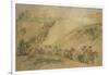 Army Waggons in a Ravine, C1837-1897-John Gilbert-Framed Giclee Print