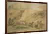 Army Waggons in a Ravine, C1837-1897-John Gilbert-Framed Giclee Print