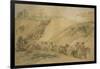 Army Waggons in a Ravine, C1837-1897-John Gilbert-Framed Giclee Print