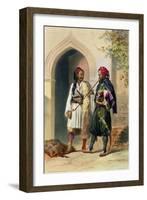 Arnaout and Osmanli Soldiers, Alexandria, the Valley of the Nile, c.1848-Achille-Constant-Théodore-Émile Prisse d'Avennes-Framed Giclee Print
