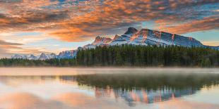 Two Jack Lake at Sunset, Banff National Park, Alberta, Canada-Arnaudbertrande-Laminated Photographic Print