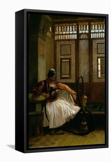 Arnaut Smoking-Jean Leon Gerome-Framed Stretched Canvas