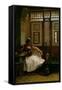 Arnaut Smoking-Jean Leon Gerome-Framed Stretched Canvas