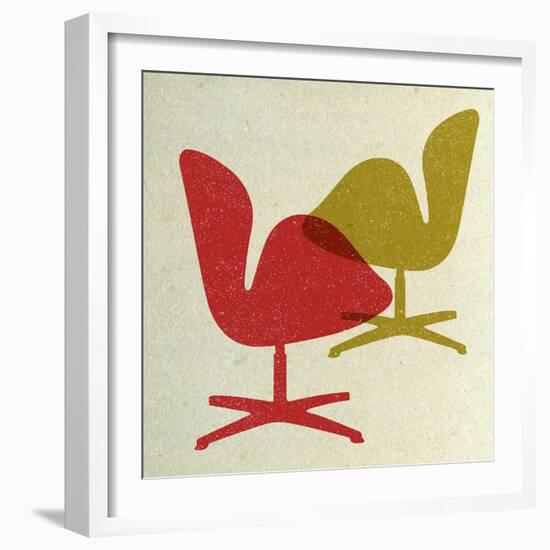 Arne Jacobsen Swan Chairs I-Anita Nilsson-Framed Art Print