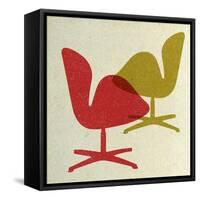 Arne Jacobsen Swan Chairs I-Anita Nilsson-Framed Stretched Canvas