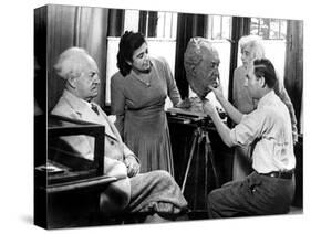 Arno Breker, German Sculptor, Working on a Bust of Gerhart Hauptmann, October 1942-null-Stretched Canvas