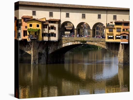 Arno River and Ponte Vecchio, Florence, UNESCO World Heritage Site, Tuscany, Italy, Europe-Richard Cummins-Stretched Canvas