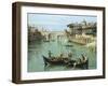 Arno River and Ponte Vecchio in Florence, 1742-Bernardo Bellotto-Framed Giclee Print