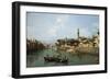 Arno River and Ponte Vecchio in Florence, 1742-Bernardo Bellotto-Framed Giclee Print