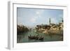 Arno River and Ponte Vecchio in Florence, 1742-Bernardo Bellotto-Framed Giclee Print