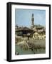 Arno River and Ponte Vecchio in Florence, 1742-Bernardo Bellotto-Framed Giclee Print