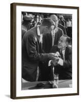 Arnold Palmer, Bobby Jones, Spectator at Masters' Tournament Play-Off-null-Framed Premium Photographic Print