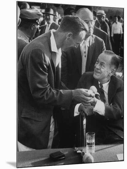 Arnold Palmer, Bobby Jones, Spectator at Masters' Tournament Play-Off-null-Mounted Premium Photographic Print