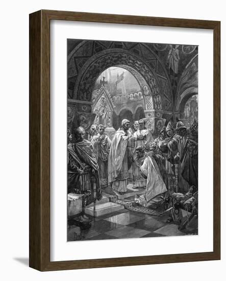 Arnulf Crowned King-Alphonse Mucha-Framed Art Print