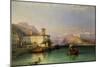 Arona and the Castle of Angera, Lake Maggiore, 1856-George Edwards Hering-Mounted Giclee Print