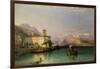 Arona and the Castle of Angera, Lake Maggiore, 1856-George Edwards Hering-Framed Giclee Print