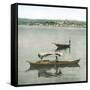 Arona (Italy), Panorama Taken from the Port of Angera's Port, Boats on the Lago Maggiore-Leon, Levy et Fils-Framed Stretched Canvas