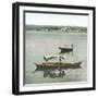 Arona (Italy), Panorama Taken from the Port of Angera's Port, Boats on the Lago Maggiore-Leon, Levy et Fils-Framed Premium Photographic Print