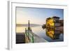 Arona's Picturesque Lake-Front Illuminated at Sunrise, Arona, Lake Maggiore, Piedmont, Italy-Doug Pearson-Framed Photographic Print