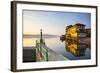 Arona's Picturesque Lake-Front Illuminated at Sunrise, Arona, Lake Maggiore, Piedmont, Italy-Doug Pearson-Framed Photographic Print