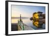 Arona's Picturesque Lake-Front Illuminated at Sunrise, Arona, Lake Maggiore, Piedmont, Italy-Doug Pearson-Framed Photographic Print