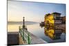 Arona's Picturesque Lake-Front Illuminated at Sunrise, Arona, Lake Maggiore, Piedmont, Italy-Doug Pearson-Mounted Photographic Print