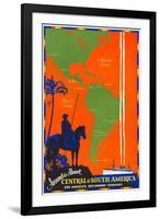 Around & about Central & South America Travel Poster-Found Image Press-Framed Giclee Print