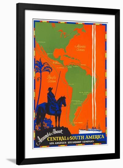 Around & about Central & South America Travel Poster-Found Image Press-Framed Giclee Print