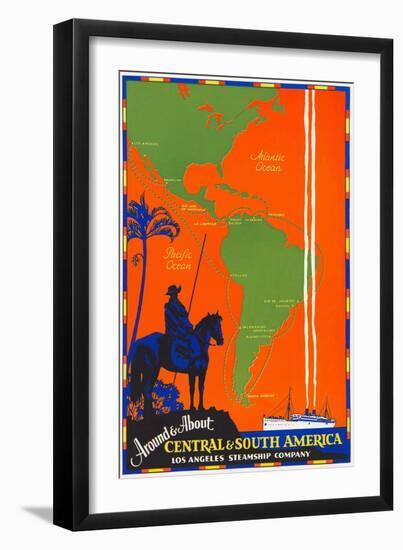 Around & about Central & South America Travel Poster-Found Image Press-Framed Giclee Print