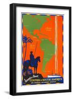 Around & about Central & South America Travel Poster-Found Image Press-Framed Giclee Print